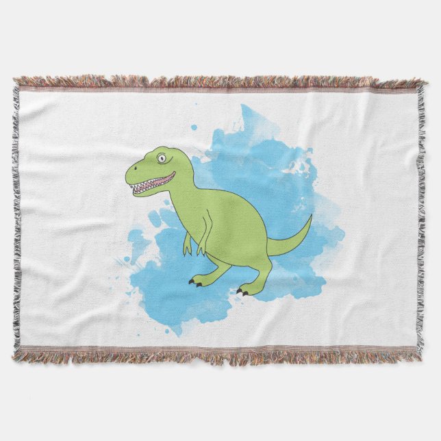 Manta Dinosaurio con diseño de fondo acuarela (Anverso)