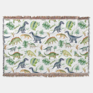 Manta Dinosaurios niños de color de agua gris Pattren