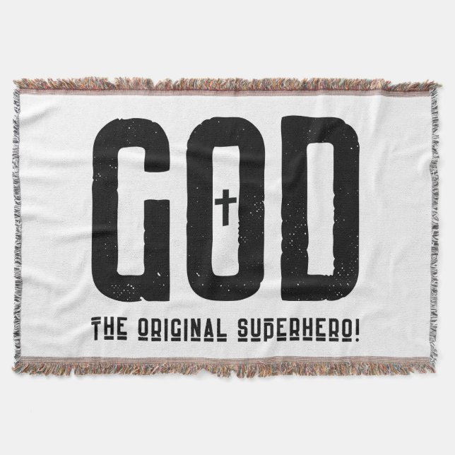 Manta Dios la original cruz bíblica superheroína (Anverso)