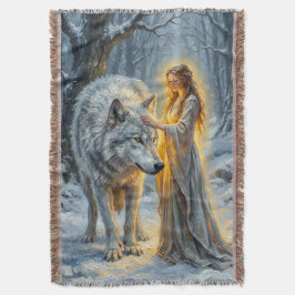 Manta Diosa del Invierno & Lobo Blanco