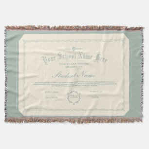Manta Diploma personalizado personalizado Verde suave tr