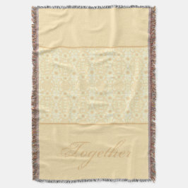 Manta Diseñador con acento floral blanco