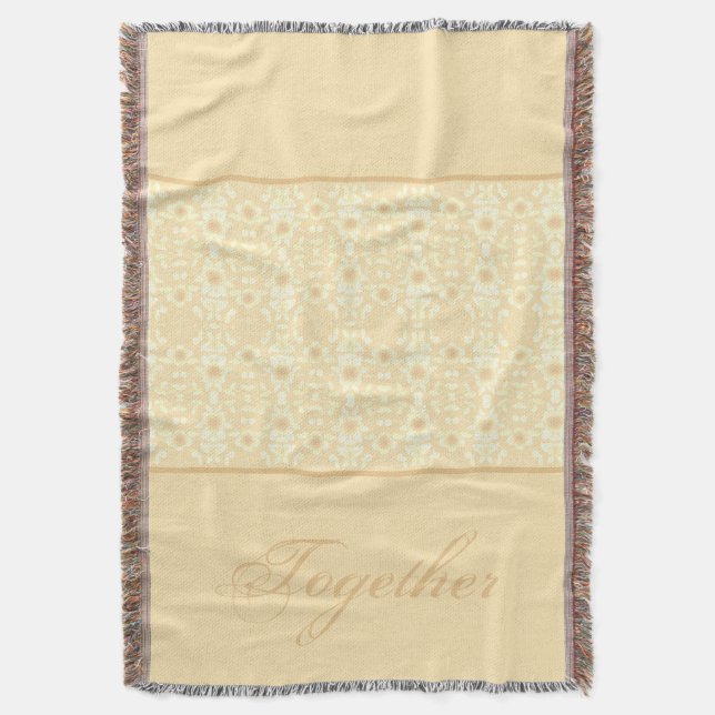 Manta Diseñador con acento floral blanco (Frente vertical)