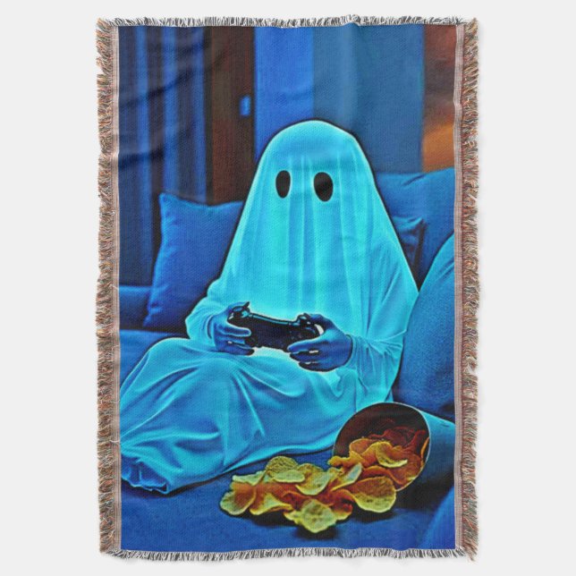 Manta Diseñar un fantasma, una noche acogedora (Frente vertical)