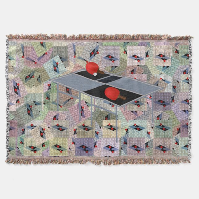 Manta Diseño artístico abstracto del tenis de mesa, (Anverso)