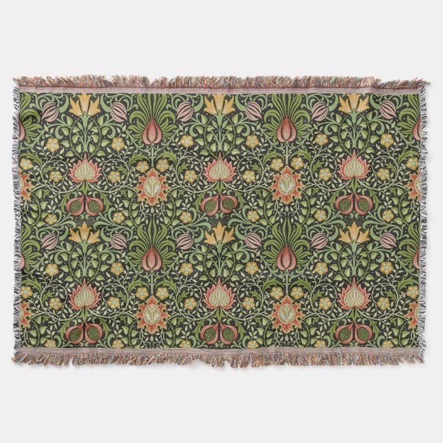 Manta Diseño botánico floral persa de William Morris (Anverso)