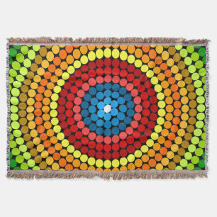Manta Diseño de arte de mandala abstracto punteado-65904