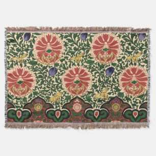 Manta Diseño de Arte Floral Loto Rojo Chinoiserie de Owe