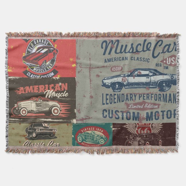 Manta Diseño de coche retro (Anverso)