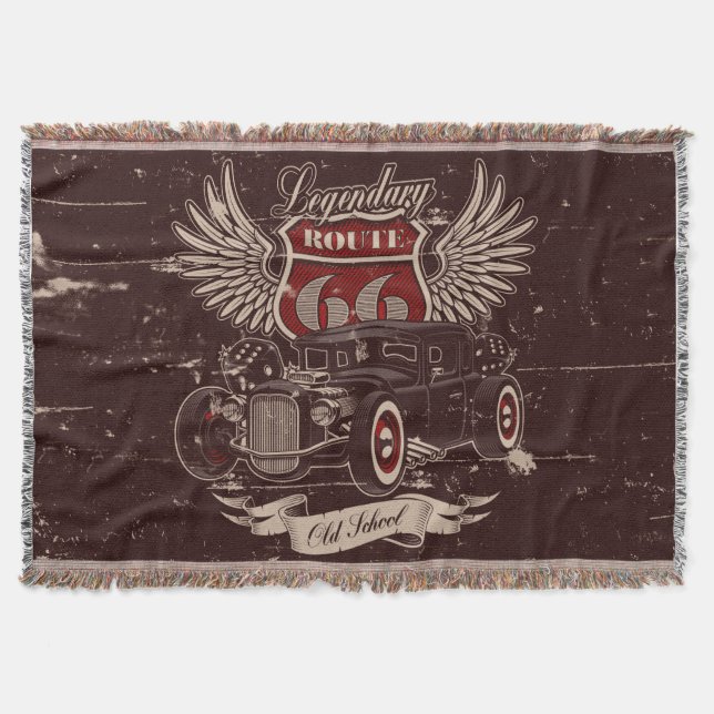 Manta Diseño de coche retro (Anverso)