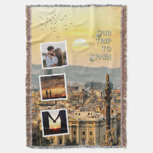 Manta Diseño de collage de fotos de vacaciones romántica