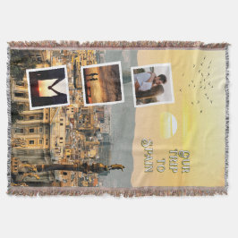 Manta Diseño de collage de fotos de vacaciones romántica