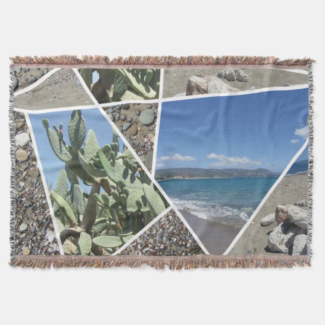 Manta Diseño de Collage mediterráneo (Anverso)