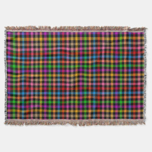 Manta Diseño de cuadros escoceses de gingham de arcoíris