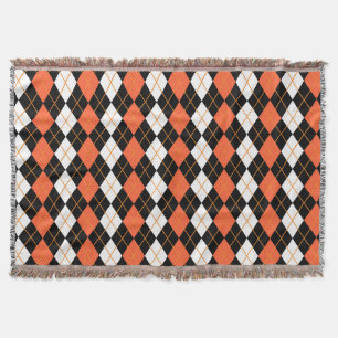 Manta Diseño de diamante de argelia blanco negro naranja