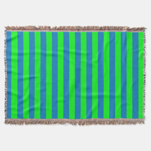 Manta Diseño de franjas azules y verdes (Anverso)
