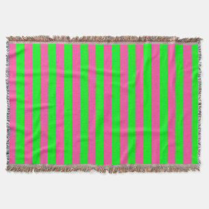 Manta Diseño de franjas rosadas y verdes