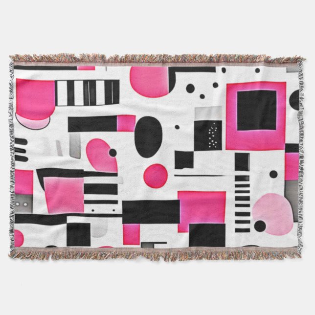 Manta Diseño de geometría rosa Pop Art (Anverso)