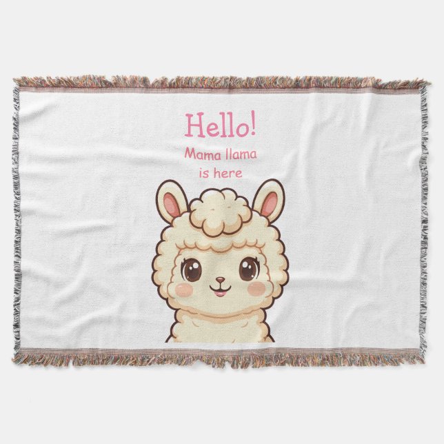 Manta Diseño de ilustración de llama adorable (Anverso)