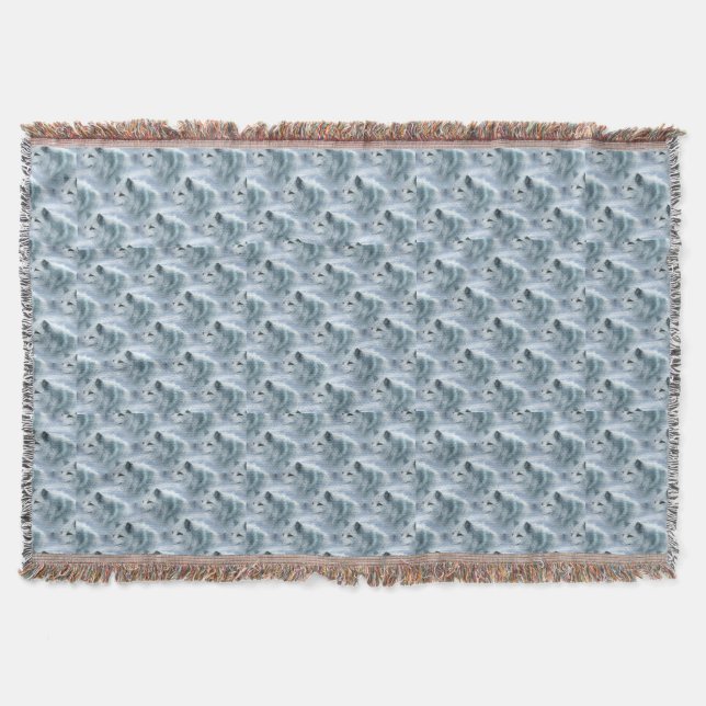 Manta Diseño de Lobos blancos Trow Blanket (Anverso)