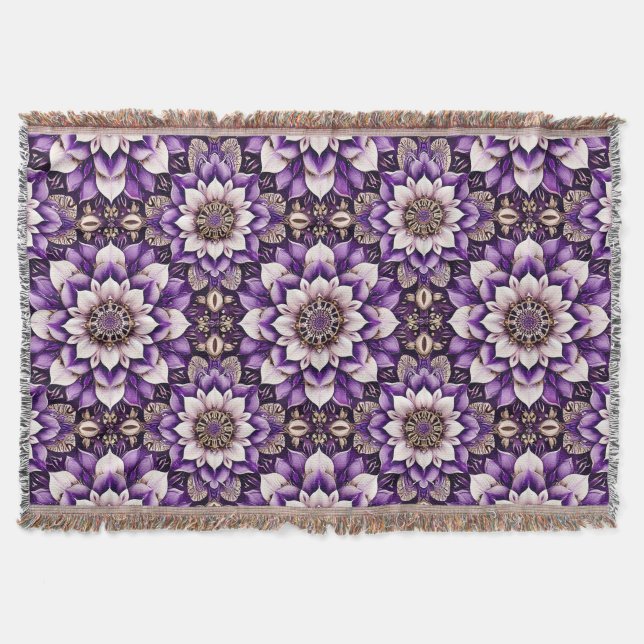 Manta Diseño de Mandala Floral Ornamentado (Anverso)