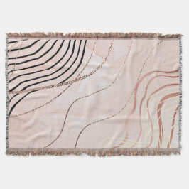 Manta Diseño de oro de Rosa bohemias de color crudo