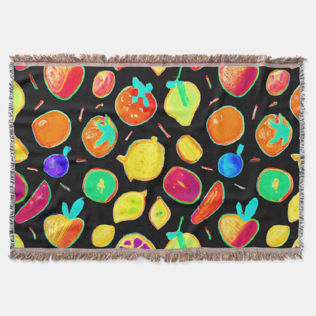 Manta Diseño de visiones de neón fructíferas (Anverso)