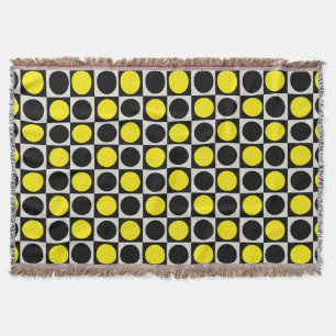 Manta Diseño del patrón de puntos negros amarillos