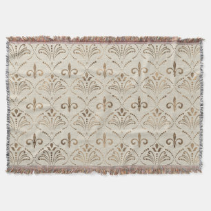 Manta Diseño elegante Fleur-de-lis - dorado pastel