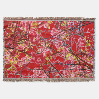 Manta Diseño floral de color rosa rojo
