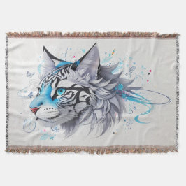 Manta diseño garabato de un tigre