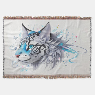 Manta diseño garabato de un tigre