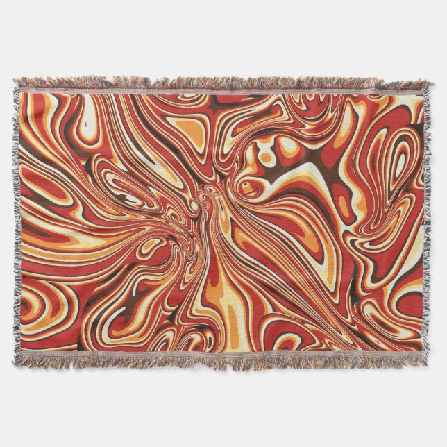 Manta Diseño Líquido de Mármol Retro Abstracto de los 70 (Anverso)