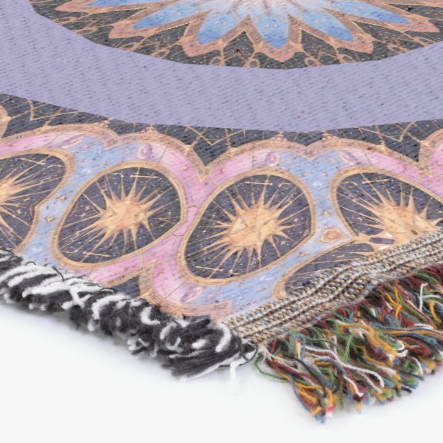 Manta Diseño retro con círculos Naranja y púrpura (Esquina)