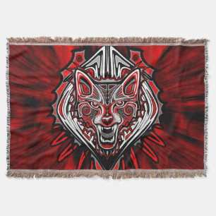 Manta Diseño Totémico Tribal Haida de Lobo