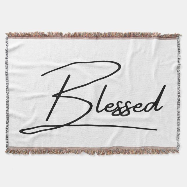 Manta Diseño vertical ‘bendecido’ de fe cristiana única (Anverso)