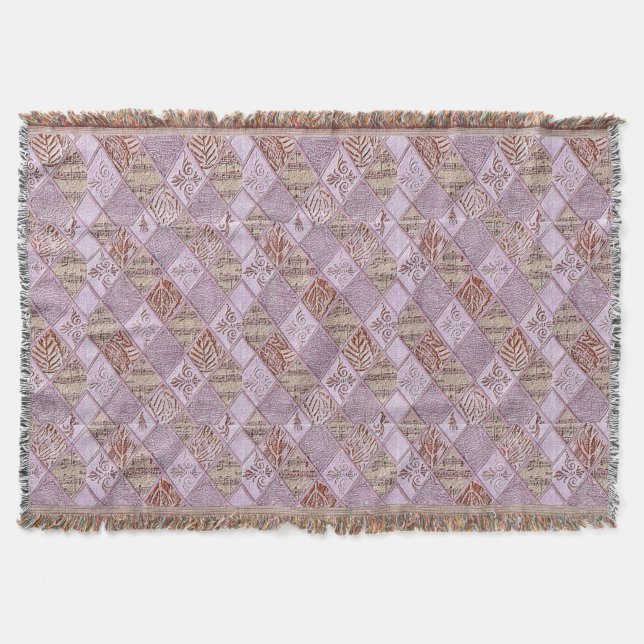 Manta Diseños De Diamantes En Rosa (Anverso)