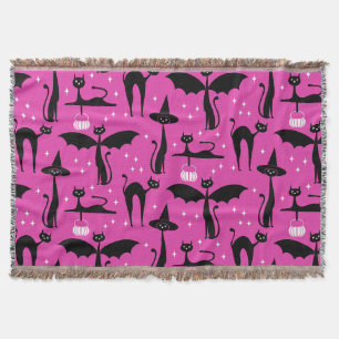 Manta Disfraz de Halloween MCM Minimalista Gatos Rosa