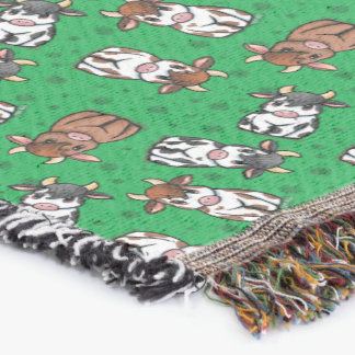 Manta Ditsy Cows Throw Blanket