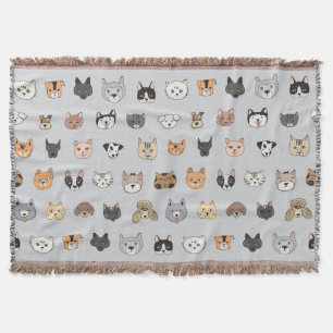 Manta Diversión animal: perros gatos mezcla de doodle