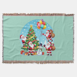 Manta **“Diversión de Navidad con Multi-Santa – Transpar
