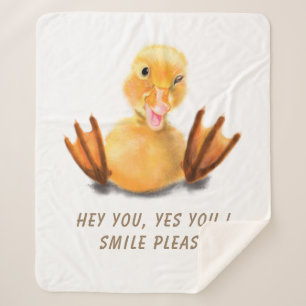 Manta divertida de Sherpa Pato Feliz - Texto perso