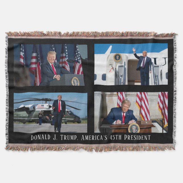 Manta Donald J. Trump 45.º presidente Foto Keepsake (Anverso)