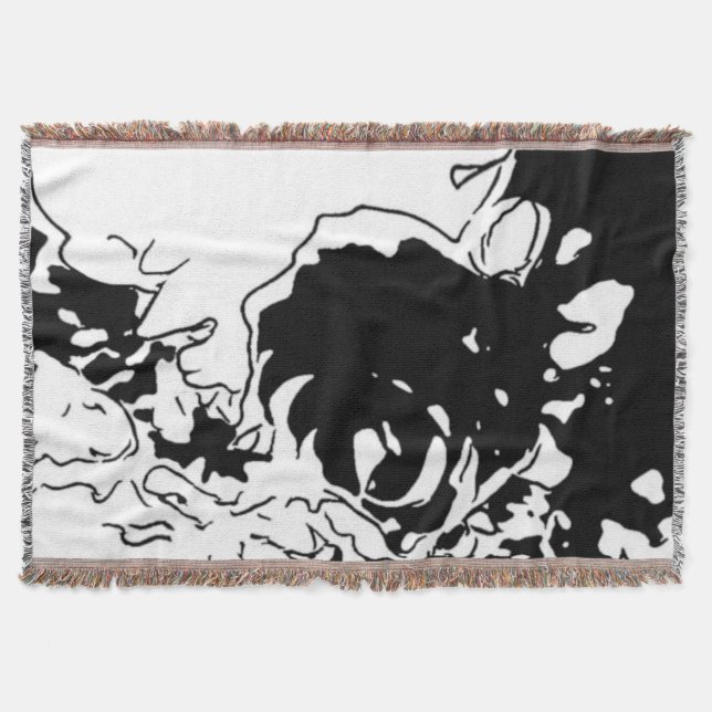 Manta Doodle de flores (Anverso)