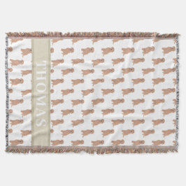 Manta Doodle Dorado Rojo Albaricoque Personalizado