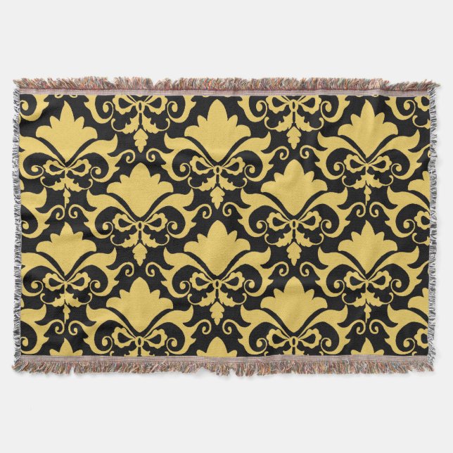 Manta Dorado Night Damask Bows (Anverso)