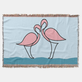 Manta Dos flamencos rosas sobre el agua