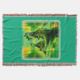 Manta Dos Indios Están Remando En El Lago