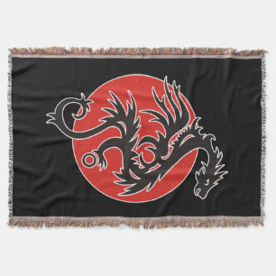 Manta Dragon Sun - blanco rojo negro + tus ideas