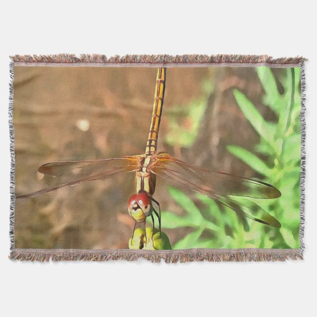 Manta Dragonfly artístico descansando sobre la cabeza de (Anverso)